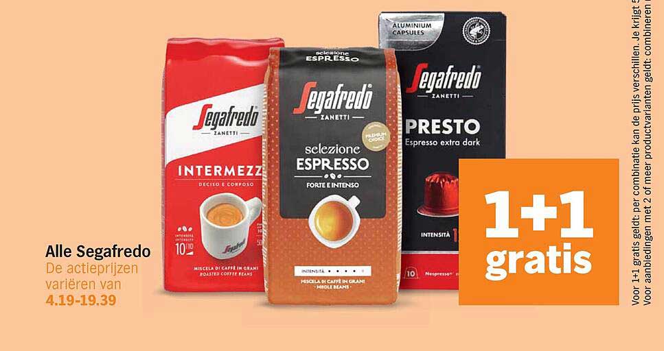 Alle Segafredo 1+1 gratis