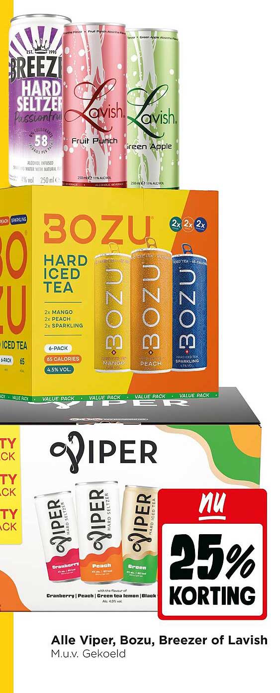 Alle Viper, Bozu, Breezer of Lavish M.u.v. Gekoeld 25% korting