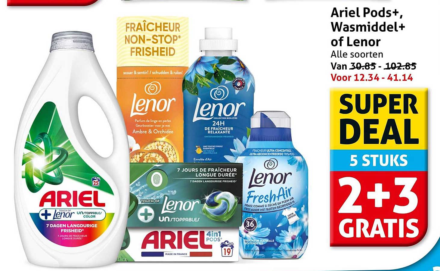 Ariel Pods+, Wasmiddel+ of Lenor Alle soorten 2+3 gratis