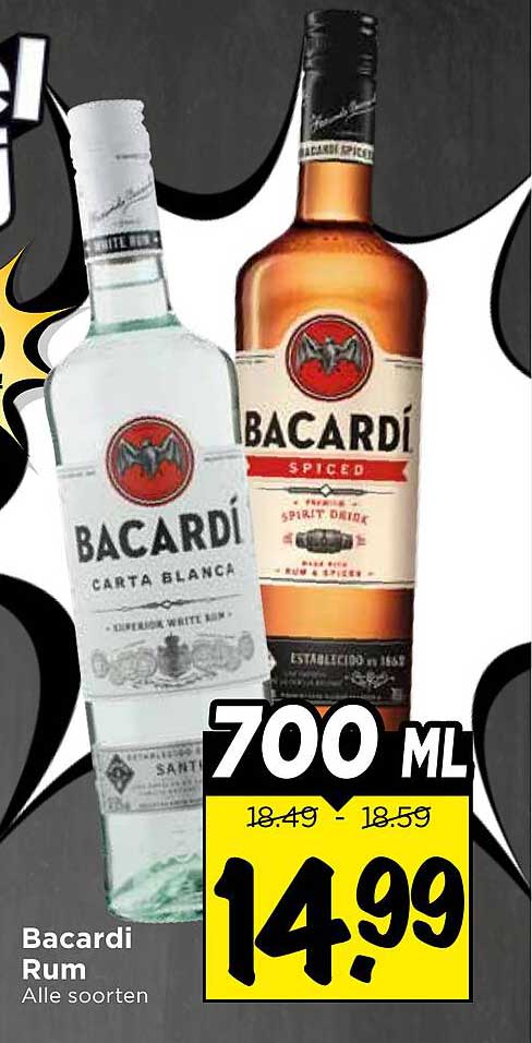 Bacardi Rum Alle soorten 700 ML