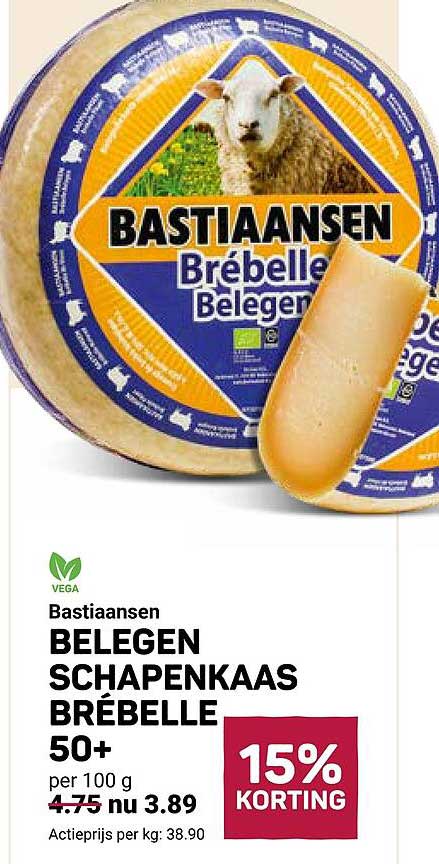 Bastiaansen BELEGEN SCHAPENKAAS BRÉBELLE 50+ 15% KORTING
