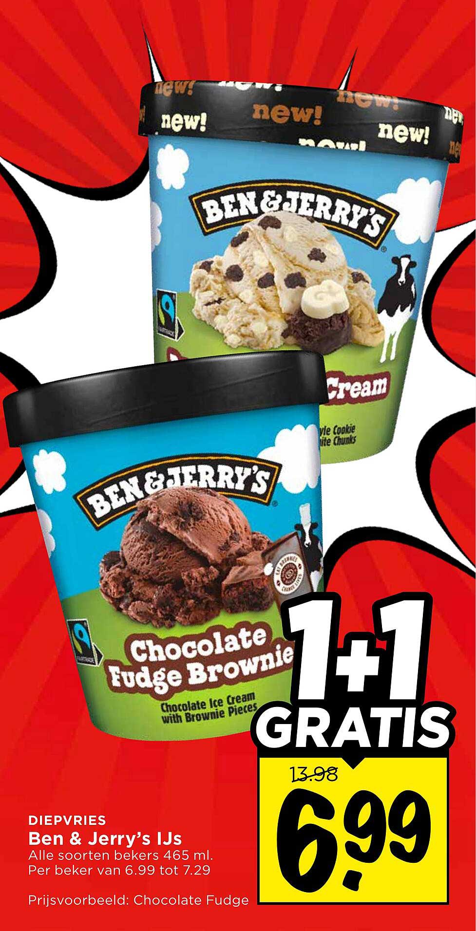 Ben & Jerry’s ijs 1+1 gratis