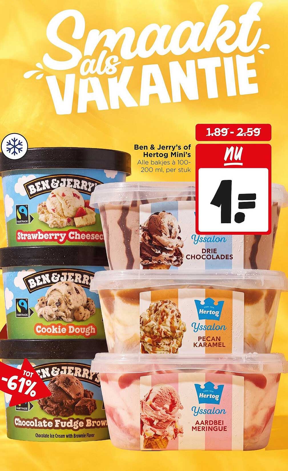 Ben & Jerry's of Hertog Mini's Alle bakjes à 100-200 ml, per stuk