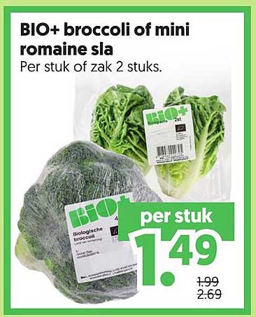 BIO+ broccoli of mini romaine sla