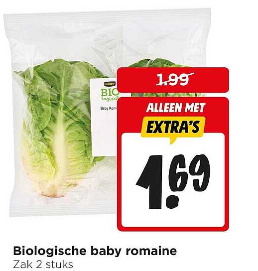 Biologische baby romaine Zak 2 stuks ALLEEN MET EXTRA'S