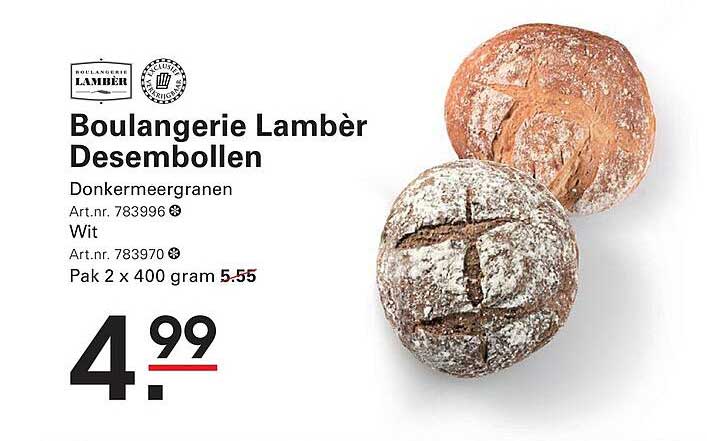 Boulangerie Lamber Desembollen Donkermeergranen Wit Pak 2 x 400 gram