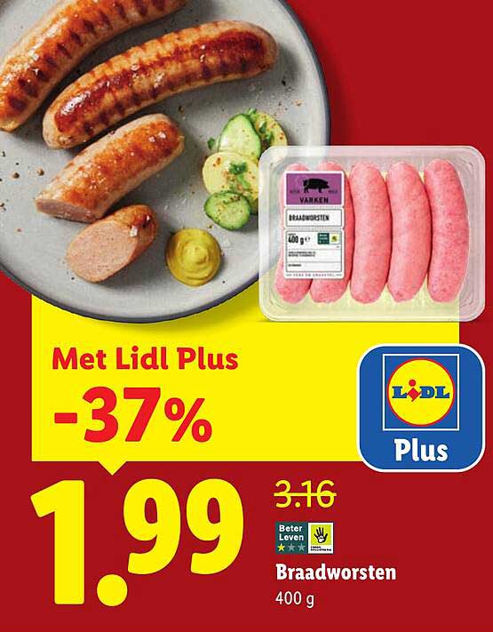 Braadworsten 400 g -37%