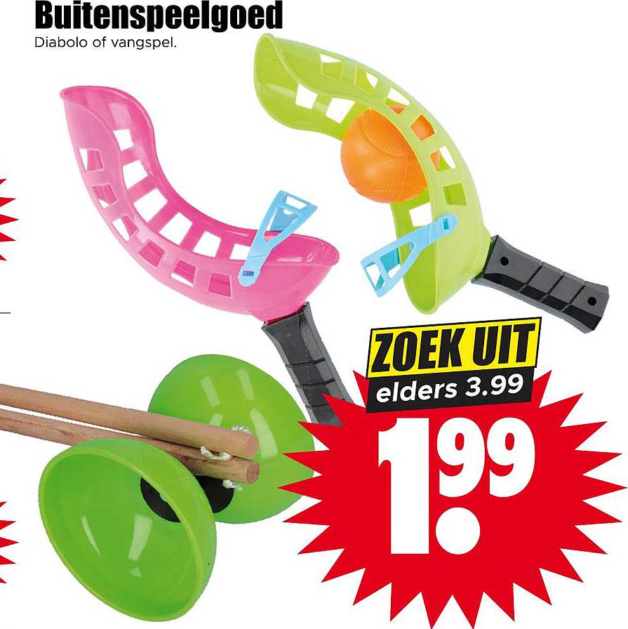 Buitenspeelgoed Diabolo of vangspel. ZOEK UIT elders 3.99