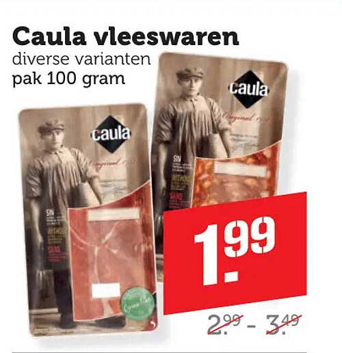 Caula vleeswaren diverse varianten pak 100 gram