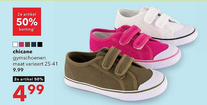 chicane gymschoenen maat varieert 25-41 2e artikel 50% korting