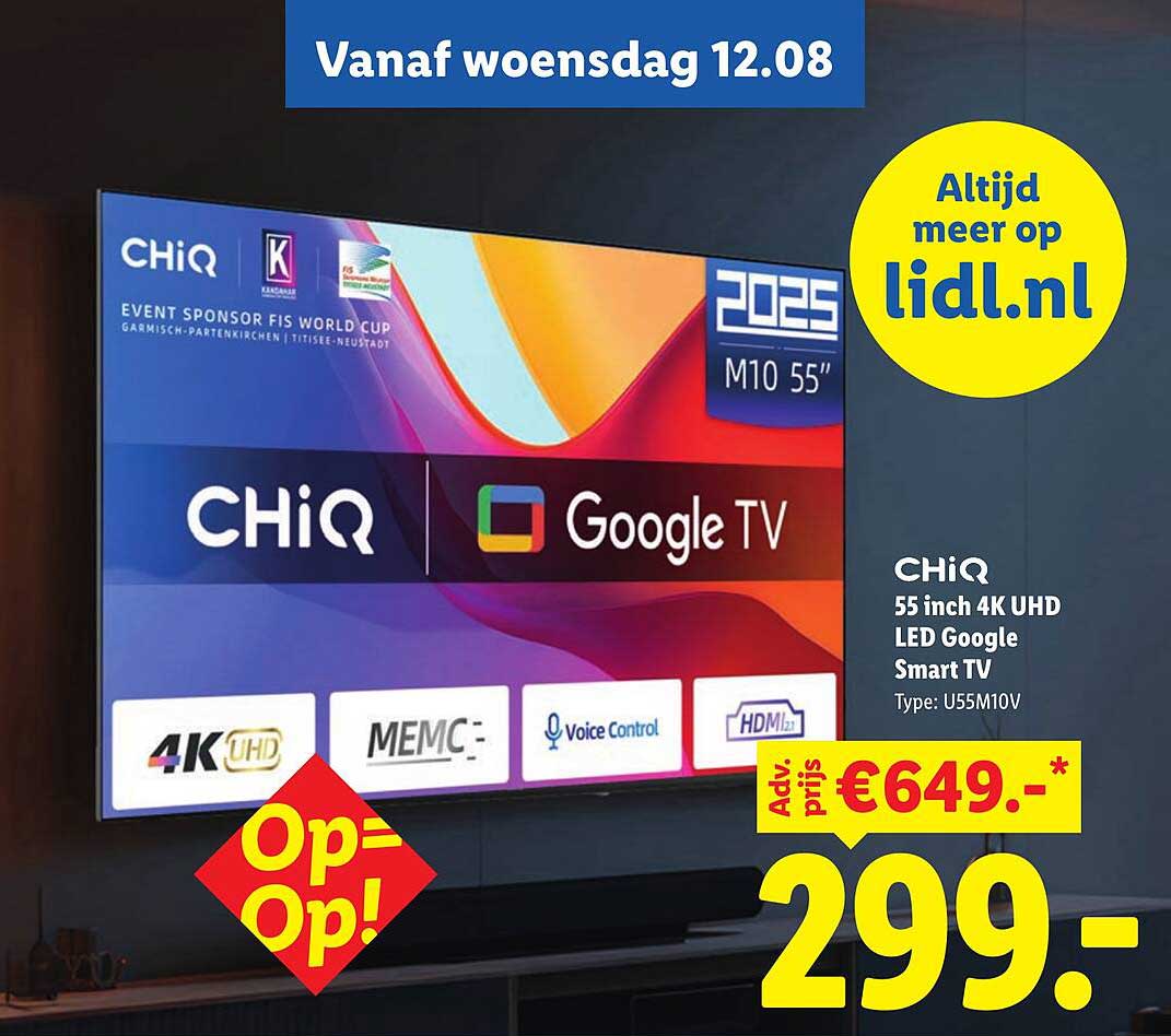 CHiQ 55 inch 4K UHD LED Google Smart TV Type: U55M10V