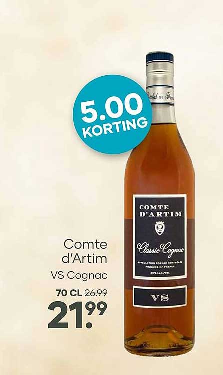 Comte d'Artim VS Cognac 5.00 KORTING