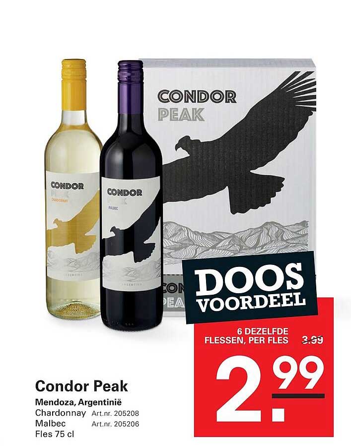 Condor Peak Mendoza, Argentinië Chardonnay Malbec Doos voordeel