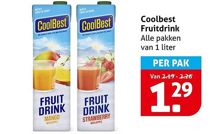 Coolbest Fruitdrink Alle pakken van 1 liter