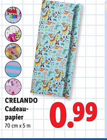 CRELANDO cadeaupapier 70 cm x 5 m