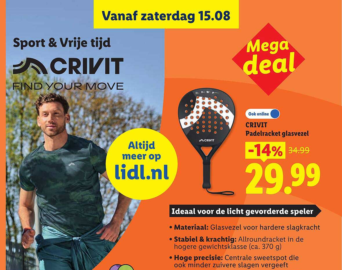 CRIVIT Padelracket glasvezel