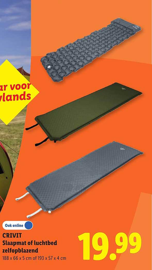 CRIVIT Slaapmat of luchtbed zelfopblazend