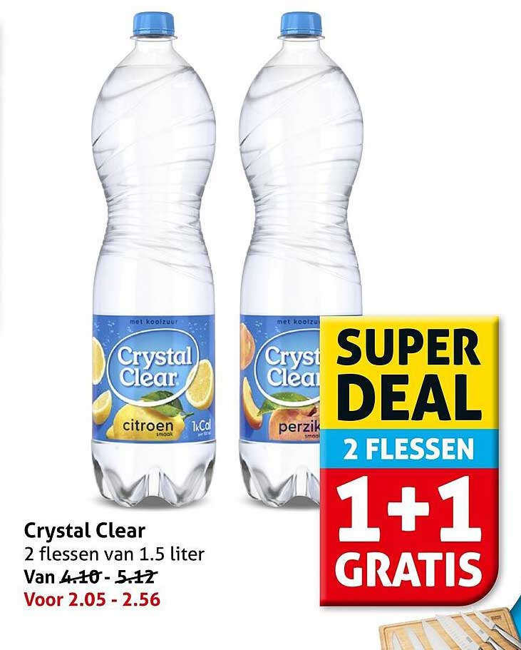 Crystal Clear 2 flessen van 1.5 liter 1+1 gratis