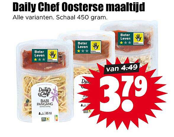 Daily Chef Oosterse maaltijd Alle varianten. Schaal 450 gram.