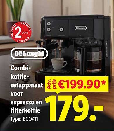 DeLonghi Combi-koffiezetapparaat voor espresso en filterkoffie Type: BC0411