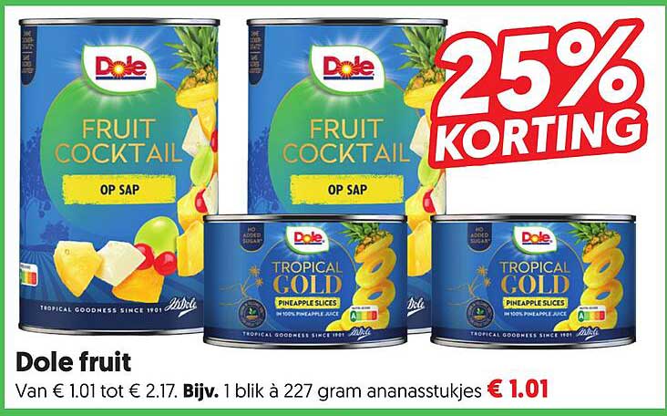 Dole fruit 25% korting