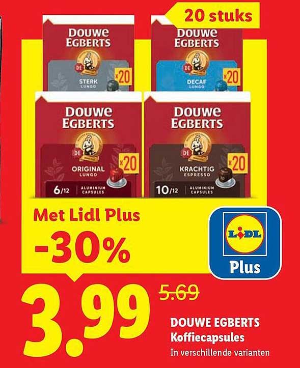 DOUWE EGBERTS Koffiecapsules In verschillende varianten Met Lidl Plus -30%
