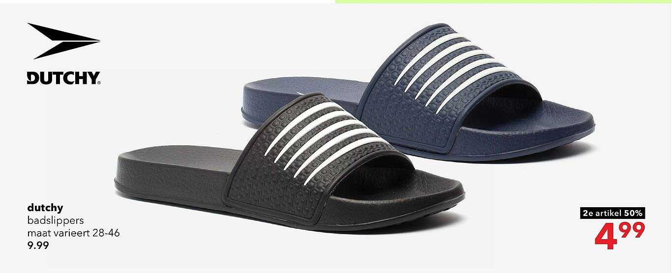 dutchy badslippers maat varieert 28-46 2e artikel 50%