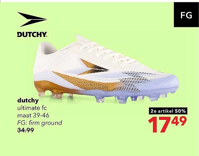 dutchy ultimate fc maat 39-46 FG: firm ground 2e artikel 50%