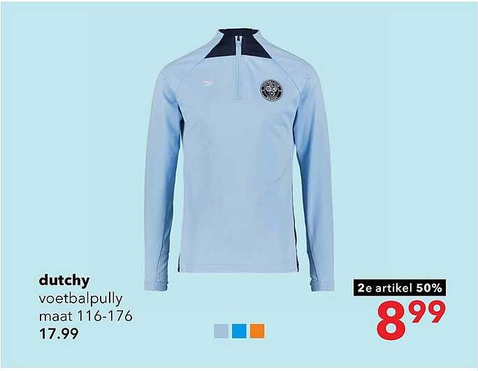 dutchy voetbalpully maat 116-176 2e artikel 50%