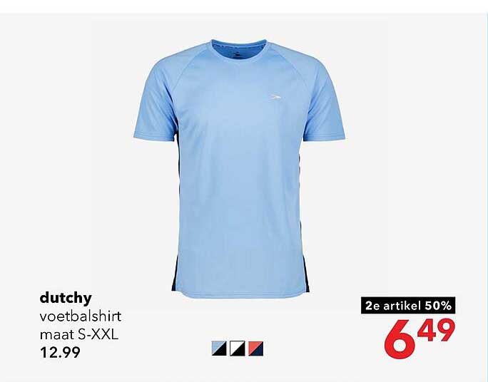 dutchy voetbalshirt maat S-XXL 2e artikel 50%