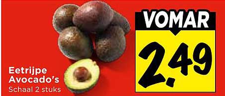 Eetrijpe Avocado's Schaal 2 stuks