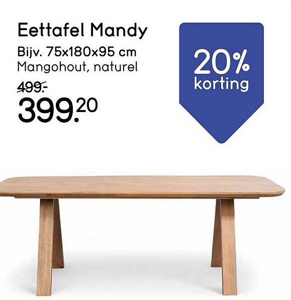 Eettafel Mandy 20% korting