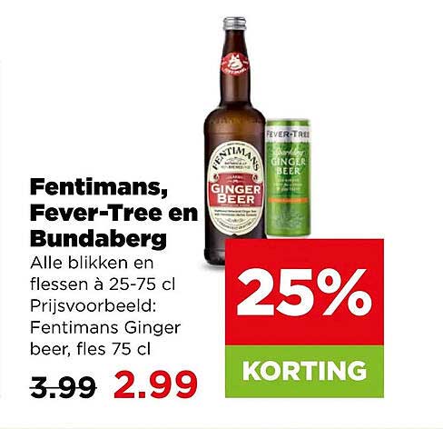 Fentimans, Fever-Tree en Bundaberg 25% KORTING