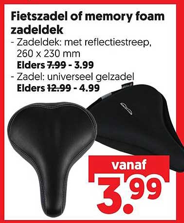Fietszadel of memory foam zadeldek