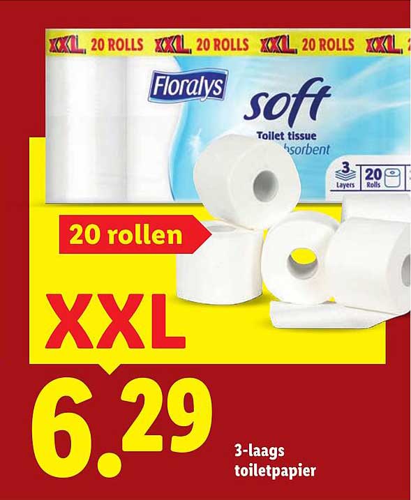 Floralys soft 20 rollen XXL 3-laags toiletpapier