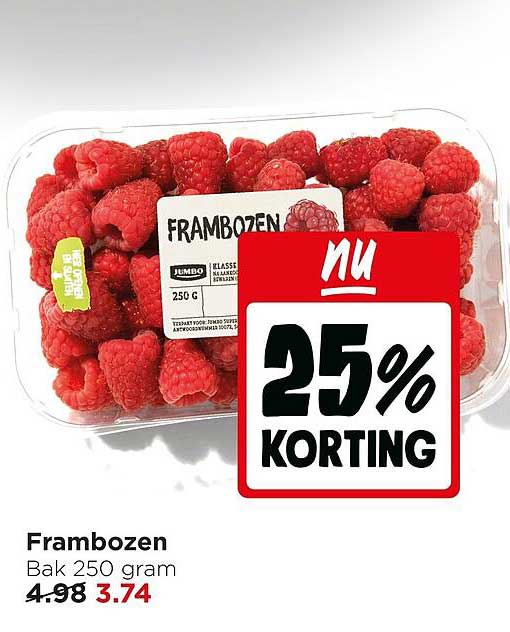 Frambozen 25% korting