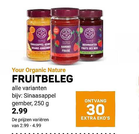 FRUITBELEG alle varianten, bijv: Sinaasappel gember, 250 g