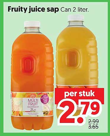 Fruity juice sap Can 2 liter.