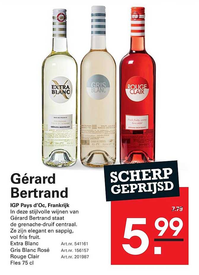 Gérard Bertrand Extra Blanc Gris Blanc Rosé Rouge Clair SCHERP GEPRIJSD