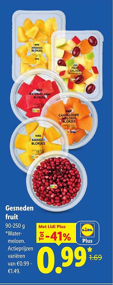 Gesneden fruit
