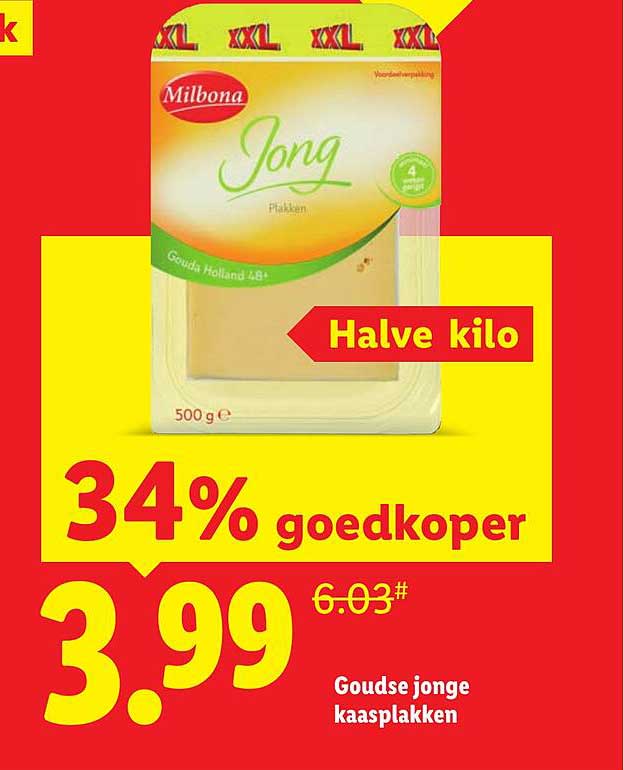Goudse jonge kaasplakken Halve kilo
