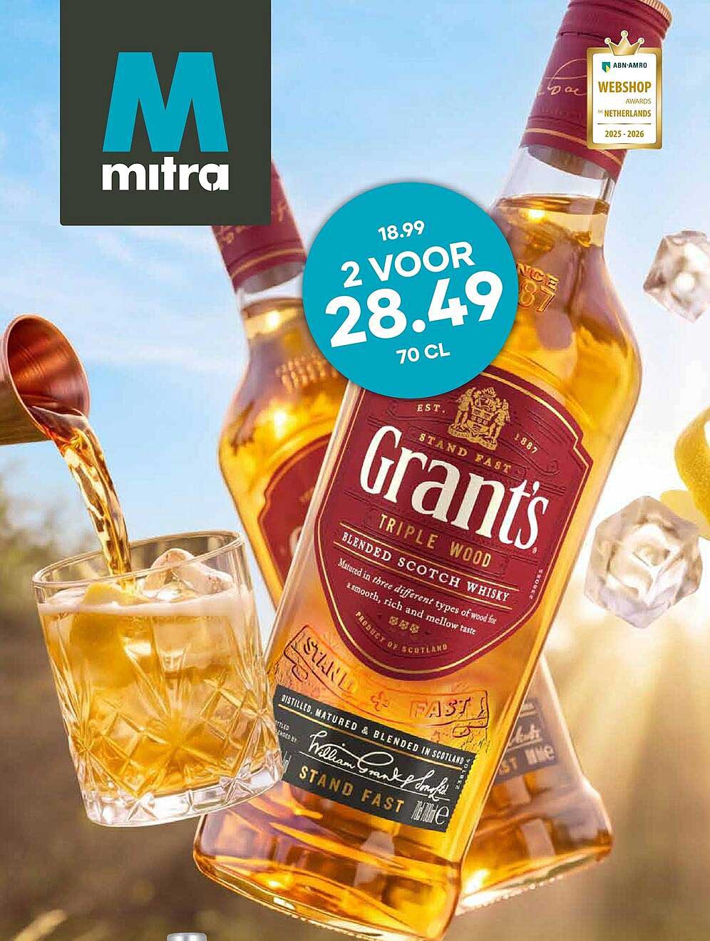 Grant's Triple Wood Blended Scotch Whisky 70 cl 2 voor