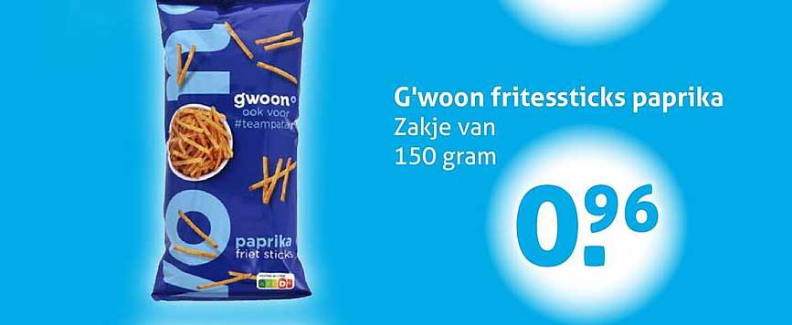 G'woon fritessticks paprika Zakje van 150 gram