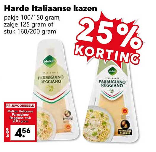Harde Italiaanse kazen 25% korting