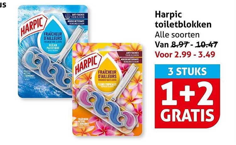 Harpic toiletblokken Alle soorten 1+2 gratis