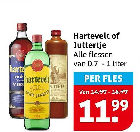 Hartevelt of Juttertje Alle flessen van 0.7 - 1 liter PER FLES