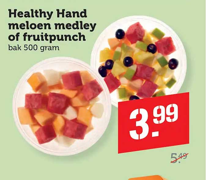 Healthy Hand meloen medley of fruitpunch bak 500 gram
