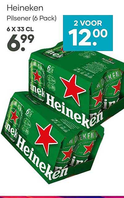 Heineken Pilsener (6 Pack) 6 x 33 cl 2 voor 12.00