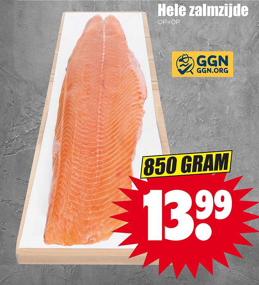 Hele zalmzijde