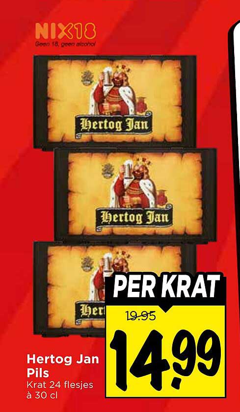 Hertog Jan Pils Krat 24 flesjes à 30 cl PER KRAT